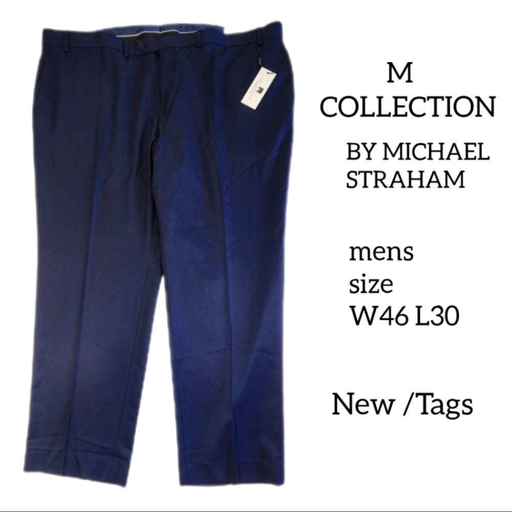 M COLLECTION BY MICHAEL STRAHAM MENS PANTS SIZE W46 L30 NEW WITH TAGS